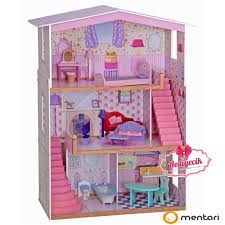 mentari egitici ahsap uc katli esyali ahsap bebek evi bebek evleri bebek bebek oyuncaklari