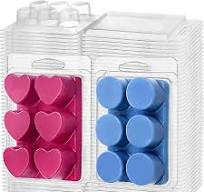 100 Pcs Heart & Round Wax Melt Clamshell 6-Cavity Clear ...