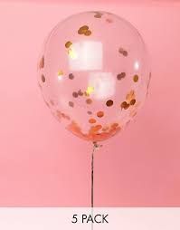 Ginger Ray 5er Packung Ballon Mit Goldenem Konfetti Werbung Ballons Von Ginger Ray Funf Ballons Im Set Glitter Ballons Hochzeit Wimpel Ballons Hochzeit