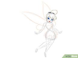 How To Draw Tinkerbell With Pictures Wikihow Then, make a figure eight shape for the outline of her body, and sticks for the arms and legs. how to draw tinkerbell with pictures