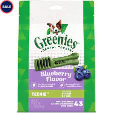 Greenies Blueberry Flavor Teenie Dog Dental Chews, 12 oz., Count of 43