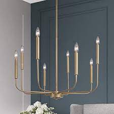 Nordic oblique black wall lamps post modern gold sconce wall lights american living room bedroom hotel corridor deco fixtures. Laluz Champagne Gold Chandelier Modern Light Fixture For Bedroom Foyer Dining Living Room Kitchen And Entryway Upgraded Version 2 Types Of Height 8 Arms Amazon Com