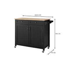 They put a strong brake on the wheel plus a lock on the swivel. Stylewell Bainport Black Kitchen Cart With Butcher Block Top Sk19238e2r1 B The Home Depot