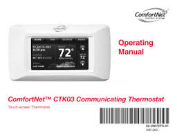 I have an lennox elite series 3 heat/2 cool programmable touch screen thermostat and the screen has locked. Operating Manual Manualzz