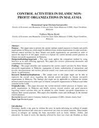 Nature legal entity or organisation method of operation primarily engages in raising or disbursing funds for various purposes 3 npos in malaysia societies, associations, clubs, organizations, companies & foundations constitutional. Pdf Control Activities Practices In Islamic Non Profit Organisations In Malaysia Iqmal Hisham Kamaruddin Academia Edu