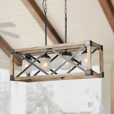 Shop Lnc Rustic Chandelier 4 Light Linear Kitchen Island Lighting With Glass Shade L27 6 X W9 8 X H9 8 Overstock 25454914