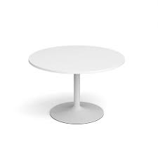 Check out this circular dining tables with white linens and see more inspirational photos on theknot.com. Genoa Circular Dining Table With White Trumpet Base 1200mm White