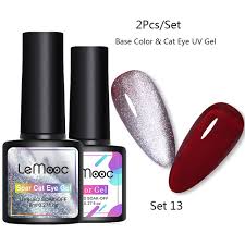 From deep purple and blue to dark green and bronze, our magnetic cat eyes gel polish comes in an array of stunning colours to add to your collection. 2pcs Set 8ml Lemooc Silver Cat Eye Uv Gel Polish With Color Base Gel Set Soak Off Uv Gel Cat Eye Nail Polish Kit Wish