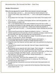 Reconstruction The Second Civil War Video Cloze Worksheets Civil War Civilization Differentiated Instruction