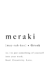 Meraki Greek Quote Print Soul Creativity Love Poster Art Definition Type Artwork Typography Wall Decor Modern Downloadable In 2020 One Word Quotes Unusual Words Greek Quotes