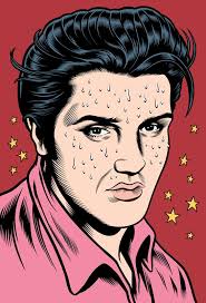 Charles Burns • Elvis, illustration for Rolling Stone, November 15, 1992.