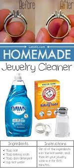 How to store jewelry and not let is tarnish & how to use household items like windex for clean jewelry. 22 Homemade Products You Use Everyday For Less Homemade Jewelry Cleaner Diy Cleaning Products Cleaning