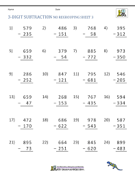 Math, addition, adding, regrouping, addend, sum, subtraction, subtracting, minuend, subtrahend, difference created date: 3 Digit Subtraction Worksheets