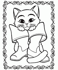 After printing pictures for free, the child can color the hero and walk the way of the defender with him. Puss In Boots Coloring Pages