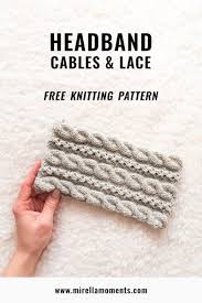 Beautiful cable knit headband pattern! Cables And Lace Headband Knitting Pattern In 2020 Knit Headband Pattern Knitted Headband Free Pattern Rabbit Knitting Pattern