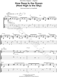 Puoi anche scaricare midi, pdf e imparare con più di 300 lezioni online per. Eric Clapton How Deep Is The Ocean Guitar Tab In A Minor Download Print Sku Mn0096085