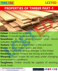 Tips 196 Properties Of Timber Part 1 Civil Engineering Masonry Work Old English Words