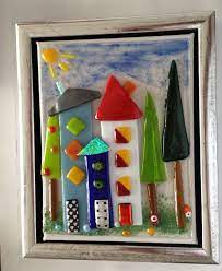 13 X 18 Cm Glass Houses Glass Fusing Projects Fused Glass Art Stained Glass Crafts