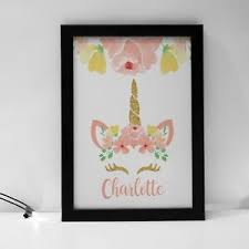 I am so happy with all. Personalised Kids Name Pink Glitter Flower Unicorn Girls Room Decor Kids Prints Ebay