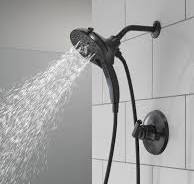 Delta Tetra 17 Series Matte Black Dual-Function Shower ...