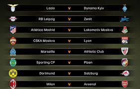 El sorteo comenzará a las 13:00 horas de hoy viernes 26 de febrero. Asi Quedan Los Emparejamientos En Los Octavos De Final De La Uefa Europa League Rfef Es