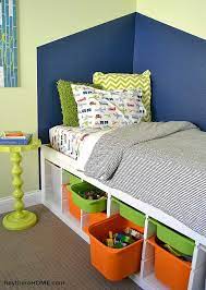 The flush paneled sides and lack of drawer pull hardware give this bed a sleek modern look. Diy Platform Bed With Storage Perfect For Any Kid S Room