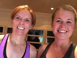 Hot box detox one to one with Carrie Baugh. Sweaty fun! PSA to all the  ladies in our group...do NOT do this