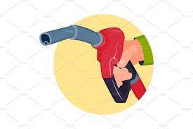 Filling Gasoline Station Pistol In People Hands Refinery Refueling Petroleum Tank Service Tool Vector Illustration Sticker Design Inspiration Vector Illustration Illustration