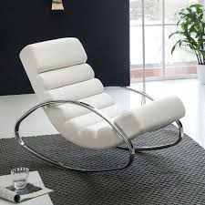 What is the price range for rocking chairs? Modern Schaukelstuhl Wl1 857 Weiss Aus Kunstleder Mega Mobel Sb
