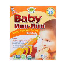 Hot Kid, Baby Mum-Mum, рисовые сухарики с бататом и морковью, 24 сухарика,  по 50 г (1,76 унций) каждый купить в Москве