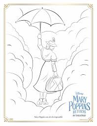 Free Printable Mary Poppins Returns Coloring Activity Sheets Any Tots Free Disney Coloring Pages Disney Coloring Pages Coloring Pages