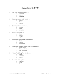 A musical time signature indicates the number of beats per measure. Elements Of Music Exam