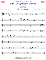 Darley & nicholls, composed by j. The Star Spangled Banner Clarinet Sheet Music Usa National Anthem For Solo Clarinet In Printable Clarinet Sheet Music Violin Sheet Music Trumpet Sheet Music