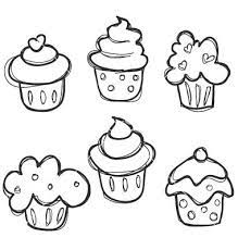 Cupcake Sketch Vector Art Download Cupcake Vectors 471243 Dibujo De Magdalenas Dibujos De Cupcakes Arte Garabateado