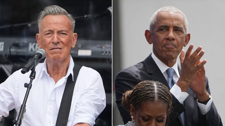 Bruce Springsteen pays tribute to Barack Obama at the opening ceremony of  his Presidential Center - The Mirror US