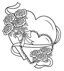 Children are fascinated by colors. Love Simple Heart With Flowers Anti Stress Adult Coloring Pages