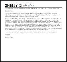 Announcer Cover Letter Sample Cover Letter Templates Examples
