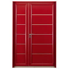 Le prix et la distribution. Porte D Entree En Bois Massif Et Aluminium Avec Bouclier Thermique