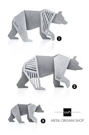 Bears Family Origami Style Figurines Set Bear Mama Bear Papa Baby Bear Geometric Bear Geometric Origami Bear Sculptures