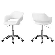 Monarch Specialties White Contemporary Ergonomic Adjustable Height Swivel Desk Chair Lowes Com White Office Chair White Contemporary Desk Best Office Chair