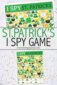 St Patrick S Day I Spy Game I Spy Games St Patrick Day Activities Spy Games For Kids