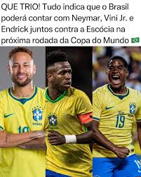 VEM AÍ? O ataque da Seleção Brasileira pode ganhar ainda mais força na  próxima rodada da Copa do Mundo. Tudo indica que Neymar, Vini Jr. e Endrick  estarão juntos em campo contra