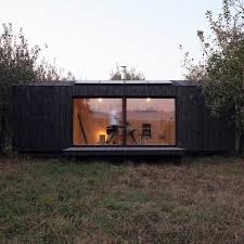 Bordeaux Studio A6a Has Created Heva A Black Pine Clad Cabin Designed For Off Grid Living In Ustaritz South West Fra Prefab Cabins Cabin Design Timber Cabin