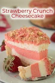 Strawberry Crunch Cheesecake Is Just Like The Ice Cream Bars Recipe Strawberry Crunch Cake Delicious Desserts Cheesecake