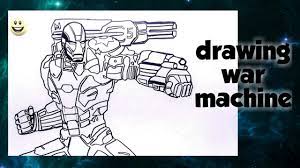 How To Draw War Machine From Avengers Endgame - Comment Dessiner War Machine  - Youtube