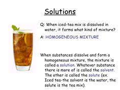 Mixtures Yummy Summer Drinks Homogeneous Mixture