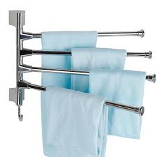 Porte serviette anneau mural salle de bain il a beaucoup de possibilités. Jeobest 4 Barres Porte Serviettes Mural Pivotantes En Inox Pour Salle De Bain Cdiscount Bricolage