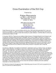 Cross Examination Of The Dui Cop Felipe Plascencia