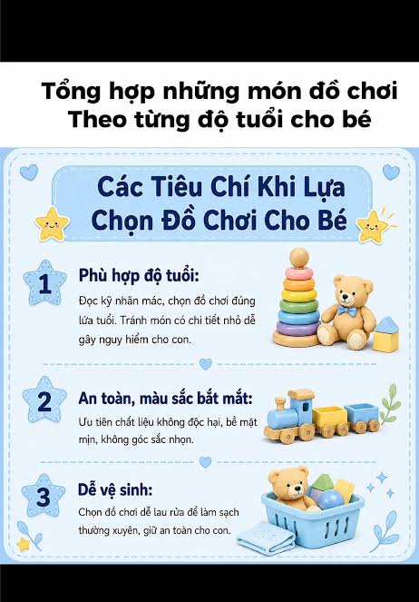 🎁 Mua đồ chơi cho con không cần nhiều, chỉ cần đúng giai đoạn phát triển! Nuôi 3 bạn nhỏ rồi mình mới thấy, mỗi độ tuổi bé sẽ hứng thú với những món đồ chơi khác nhau. ❌ Mua quá sớm thì bé không chơi. ...