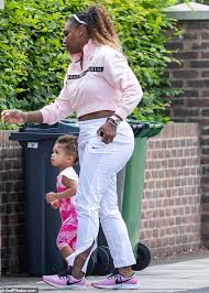 Williams presented her s by serena autumn/winter 2019 collection during the annual fashion week in the big apple on wednesday to a crowd including. Serena Williams And Her Daughter Olympia 22 Months Indulge On A Feast Of 24 Krispy Kreme Doughnuts Daily Mail Online